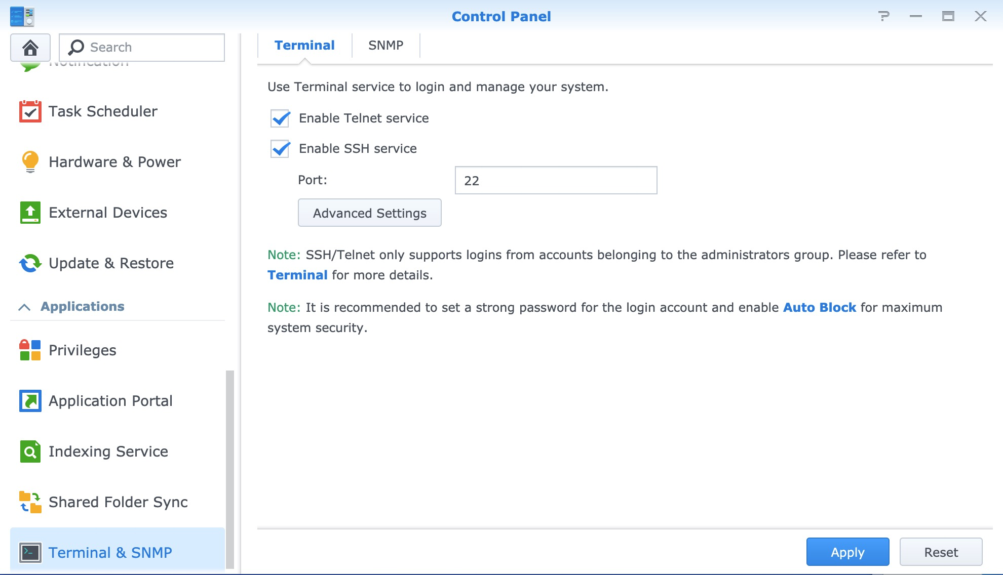 synology control panel for mac